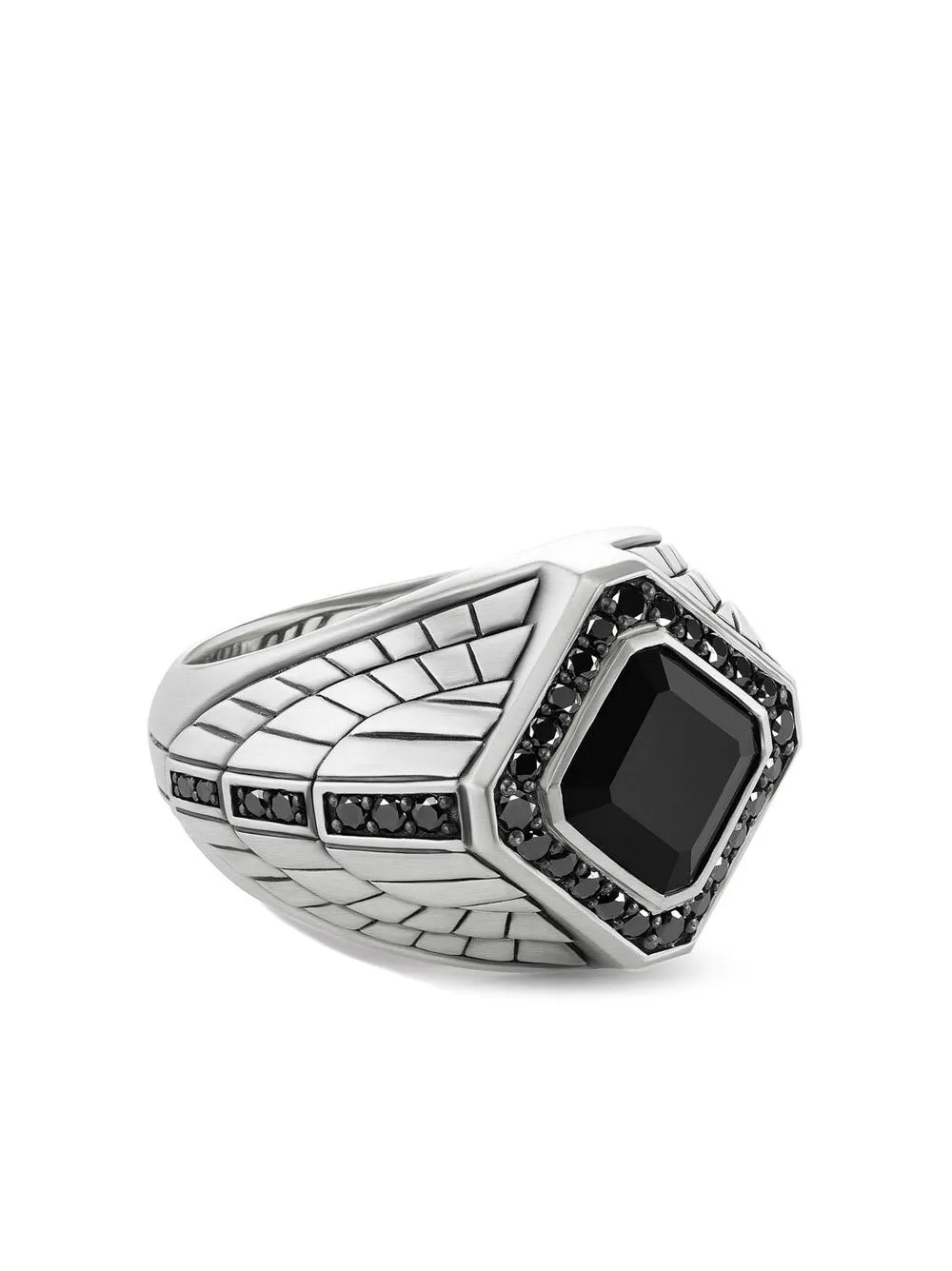 David Yurman Zegelring met diamant - Zilver