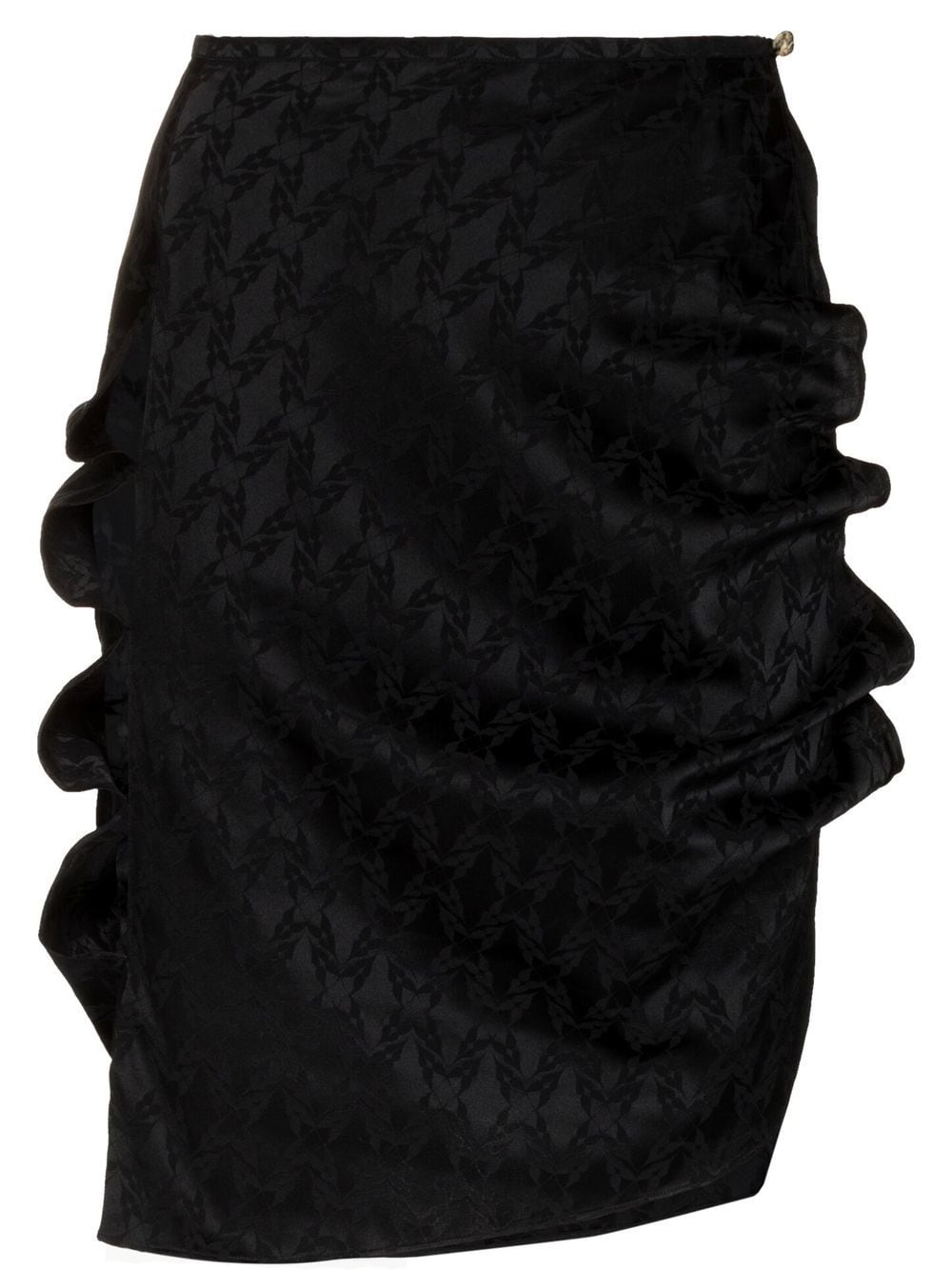 Shop Rui Patterned Ruched Midi Skirt In Black