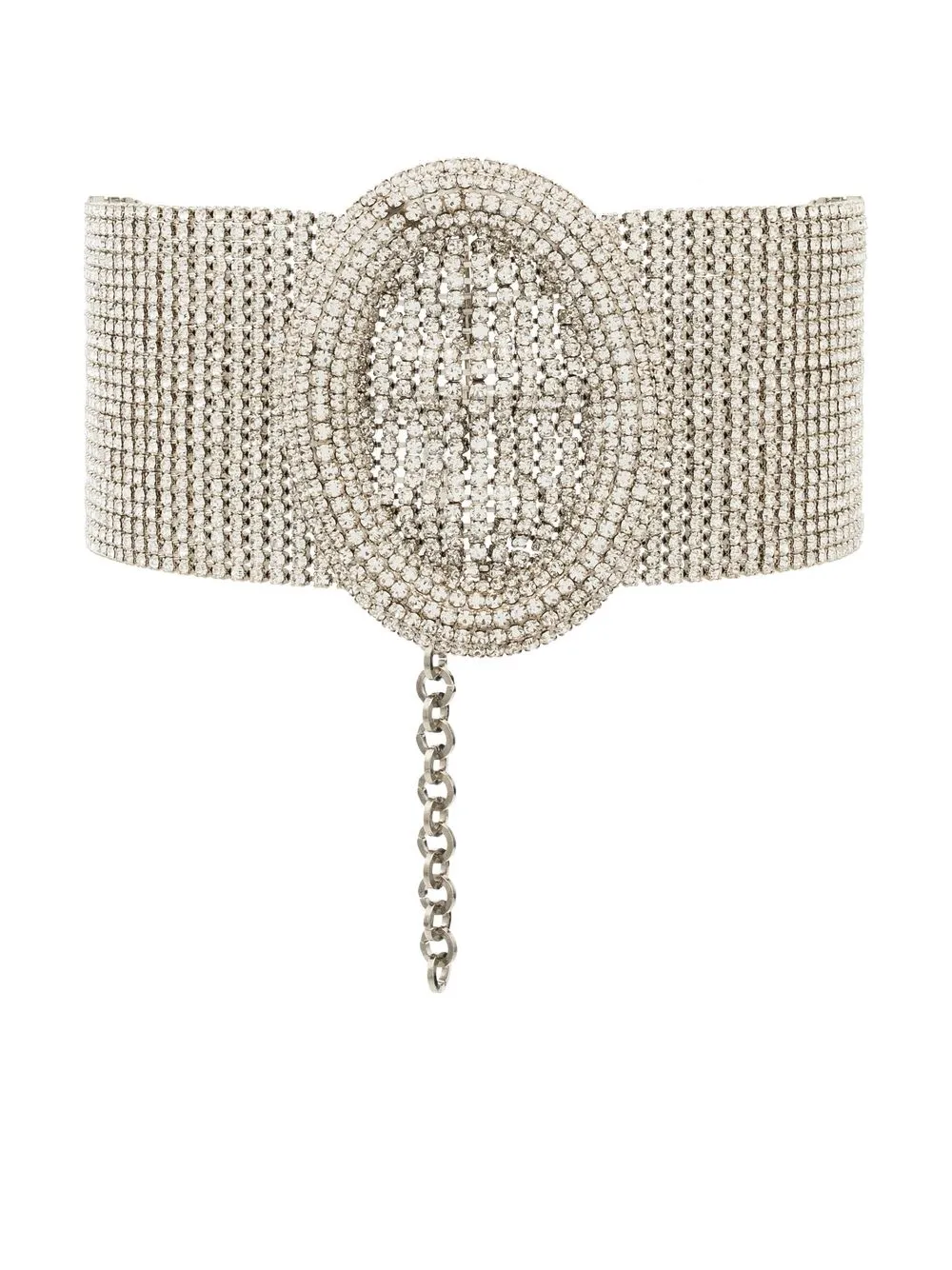 

Alessandra Rich crystal-embellished buckle choker - Silver