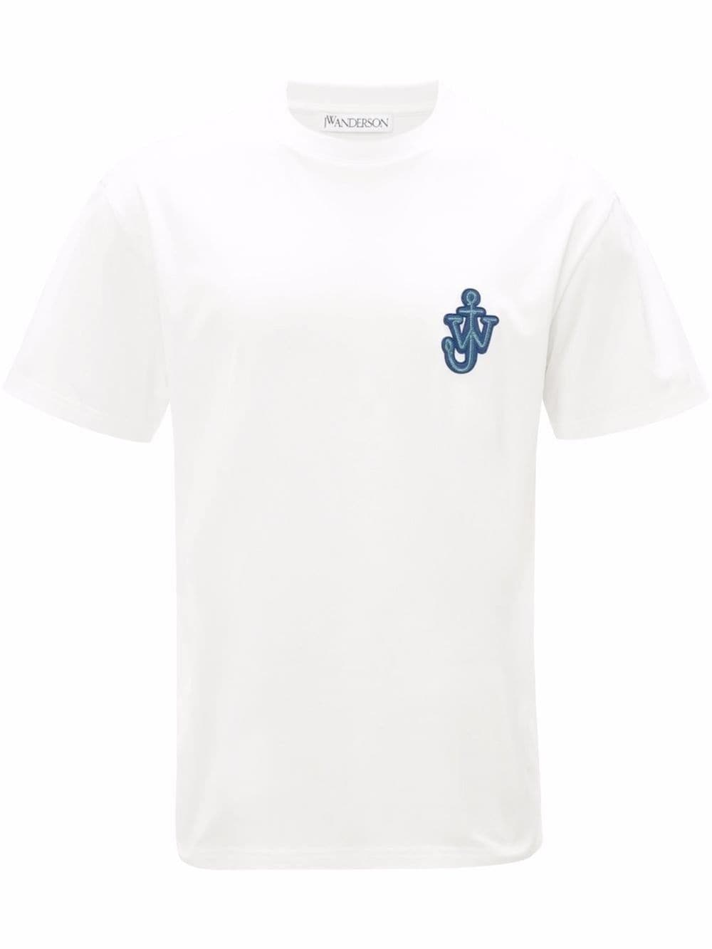 Shop Jw Anderson Anchor-patch Cotton T-shirt In White