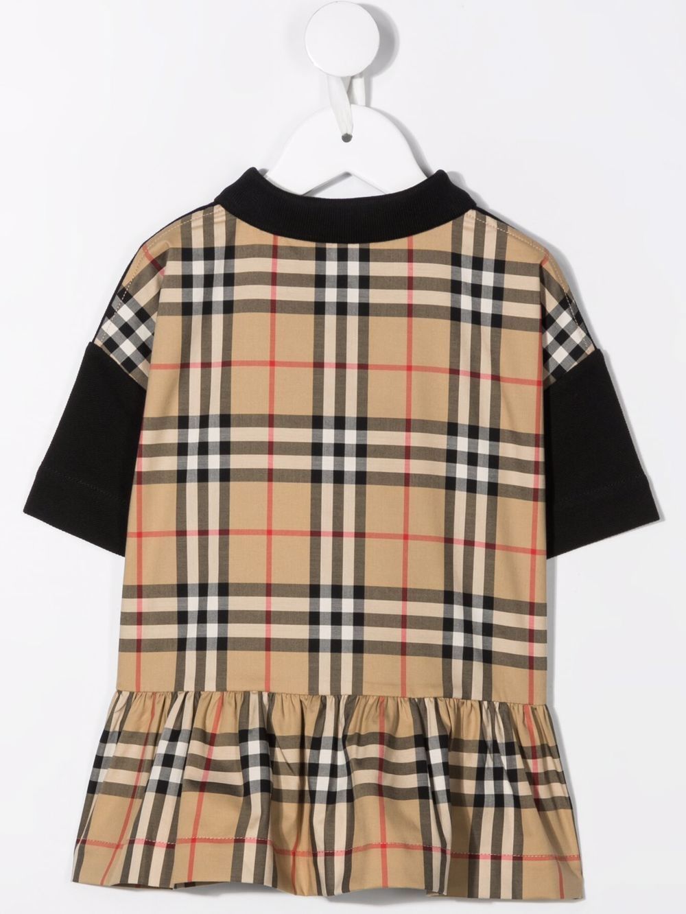 фото Burberry kids топ с короткими рукавами и контрастной вставкой