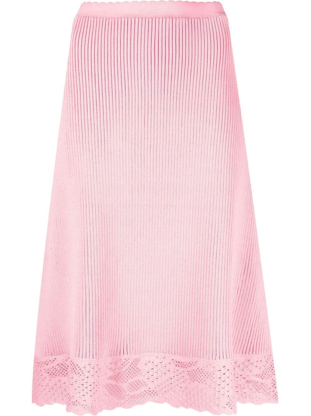 Balenciaga Pointelle-knit Slip Skirt In Pink