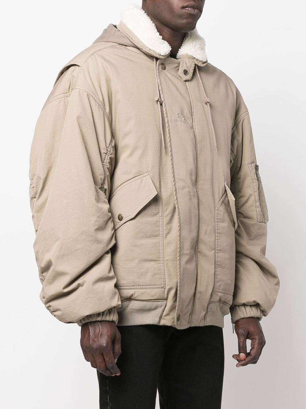 padded hooded bomber jacket