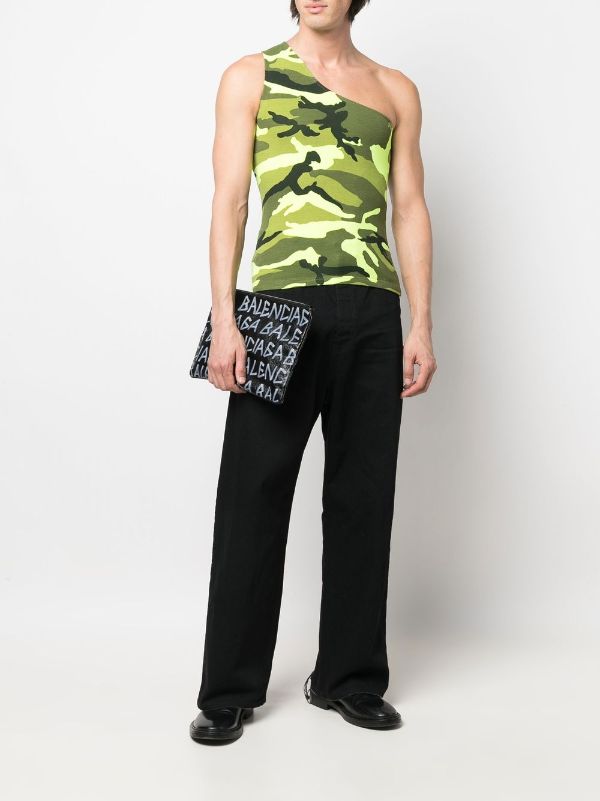 Balenciaga Asymmetric camouflage-print Tank Top - Farfetch