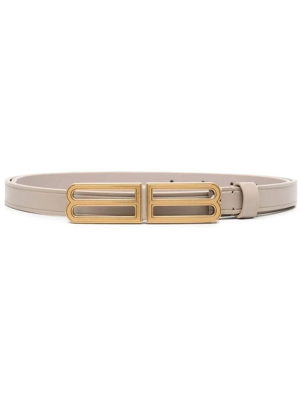 Balenciaga Logo-lettering Leather Belt In Neutrals