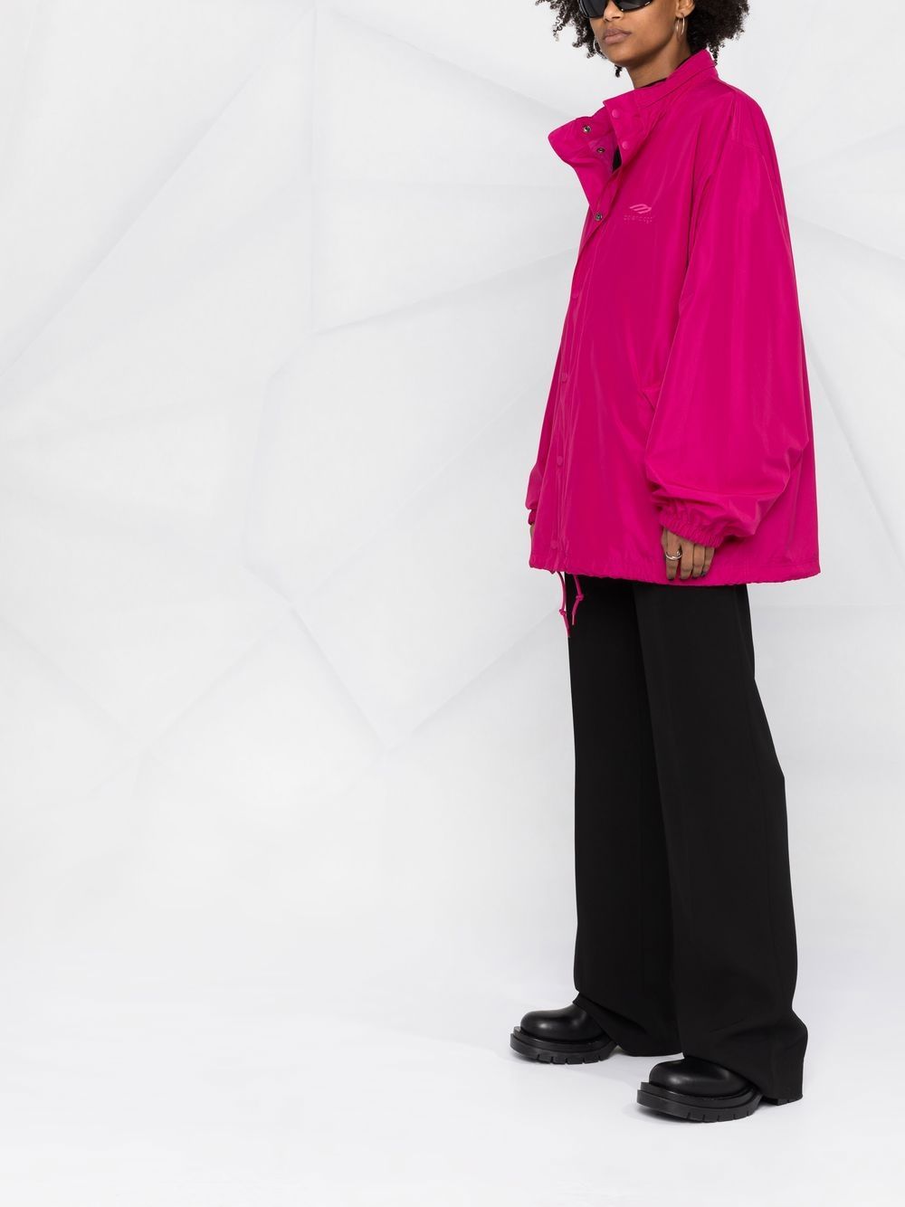 Shop Balenciaga 3b Sports Icon Windbreaker Jacket In Pink