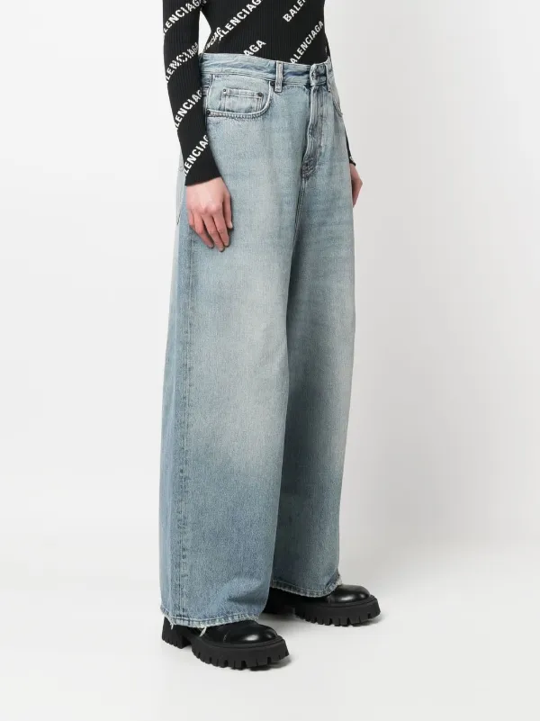 Balenciaga drop-crotch wide-leg Jeans - Farfetch