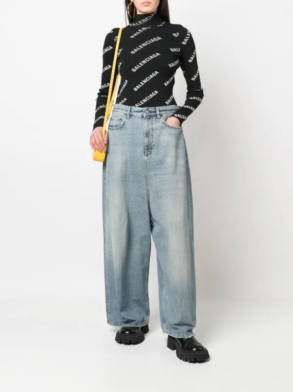 Balenciaga drop-crotch wide-leg Jeans - Farfetch