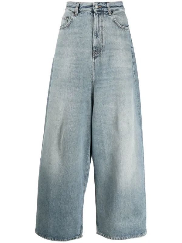 Balenciaga drop-crotch wide-leg Jeans - Farfetch