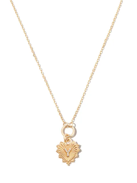 Foundrae 18kt yellow gold Mini Heart Initial diamond necklace