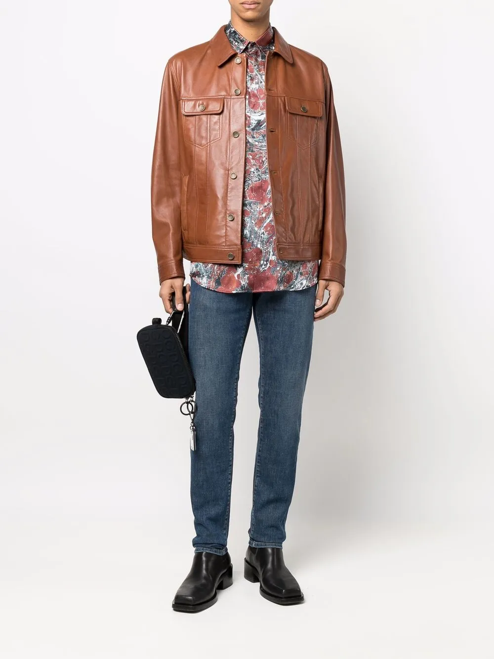 Dolce & Gabbana Leren jack - Bruin