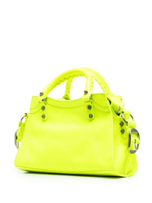 Balenciaga mini city bag in highlighter yellow