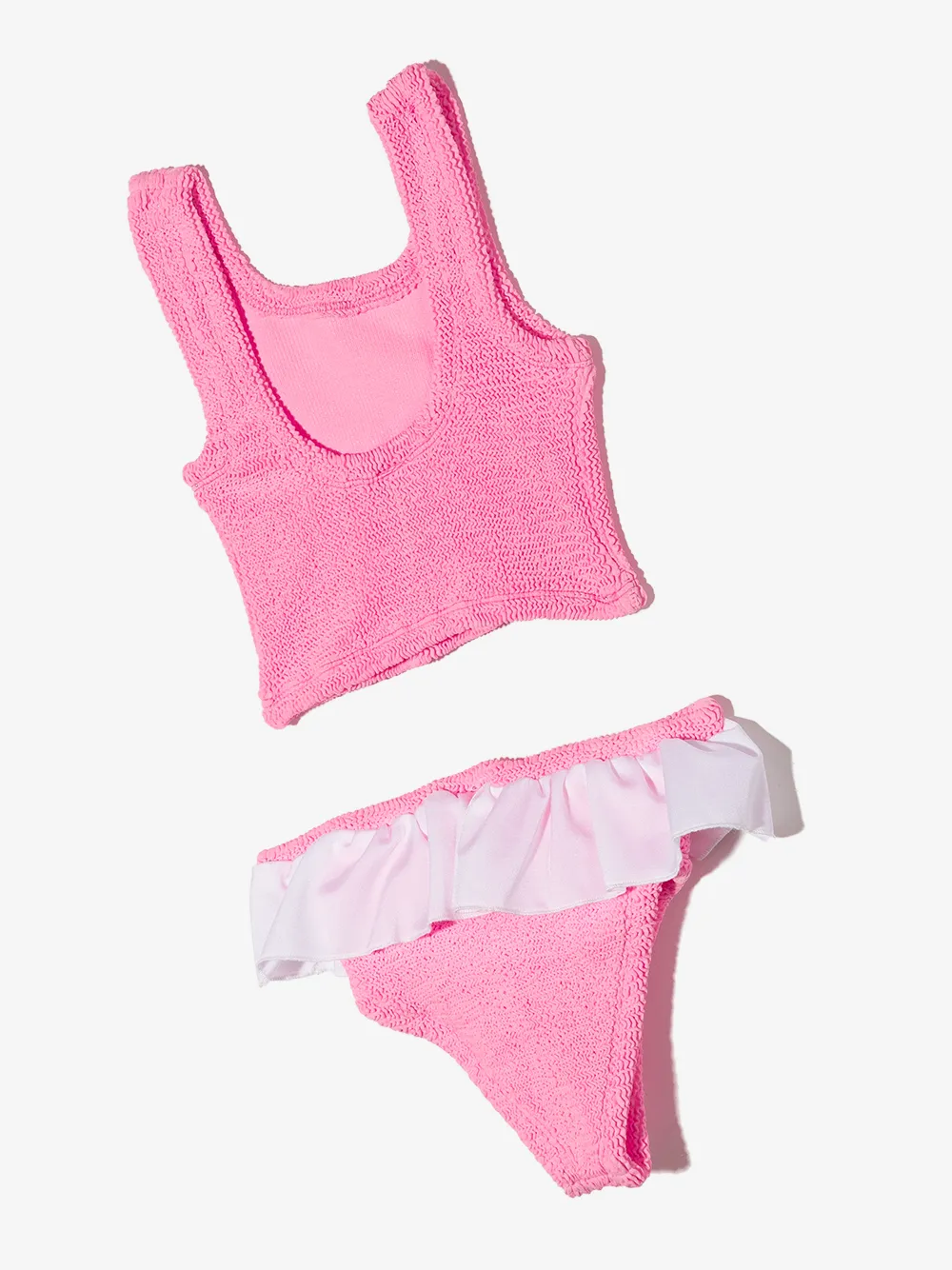  Hunza G Kids Olive Tankini Mit Rüschenbesatz   Rosa 