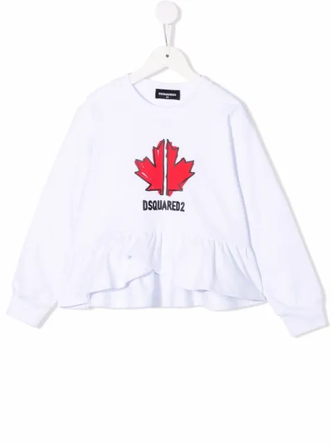 DSQUARED2 KIDS ruffled-hem sweatshirt