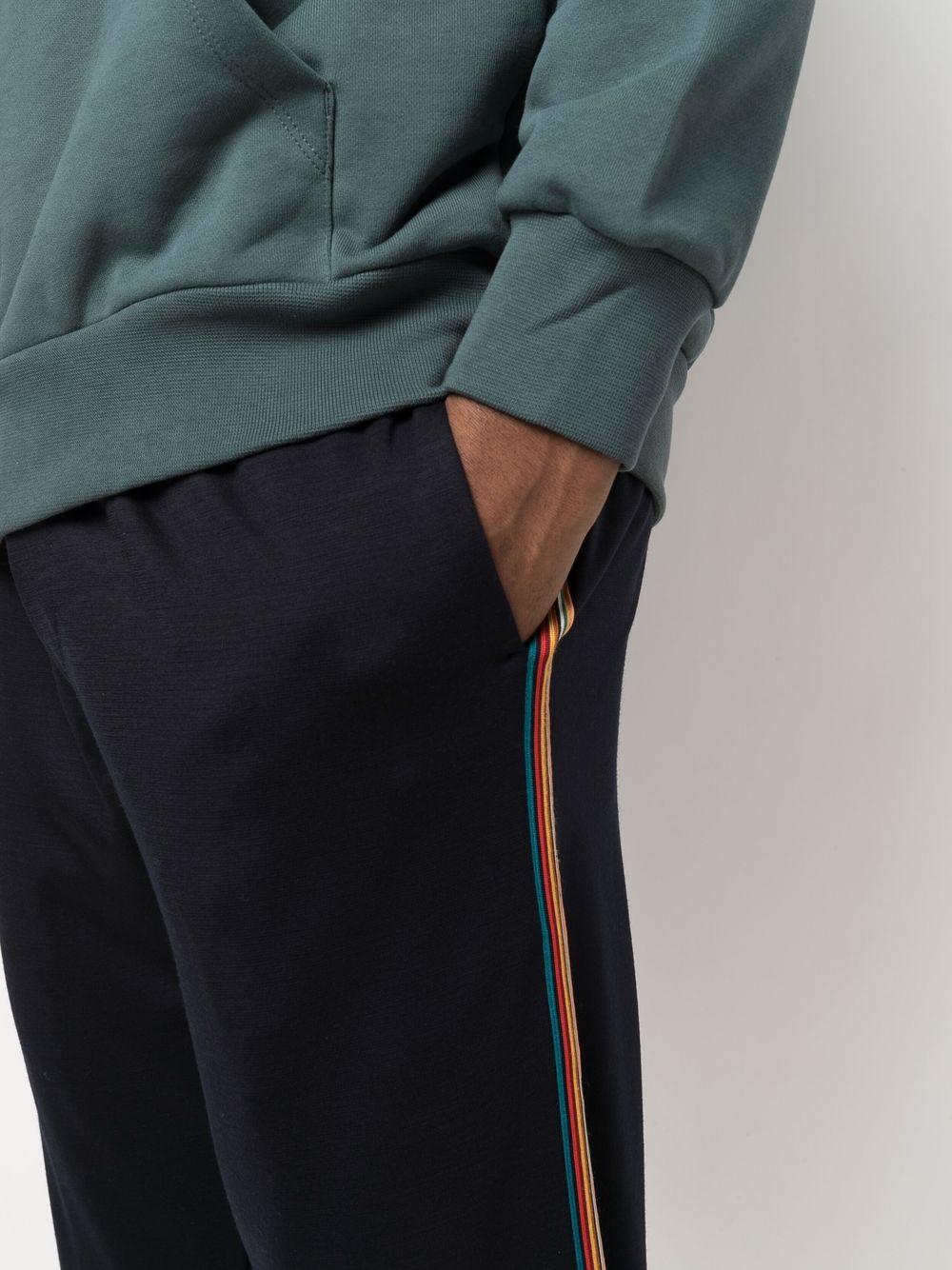 Shop Paul Smith Side-stripe Tapered Track Pants In Blue