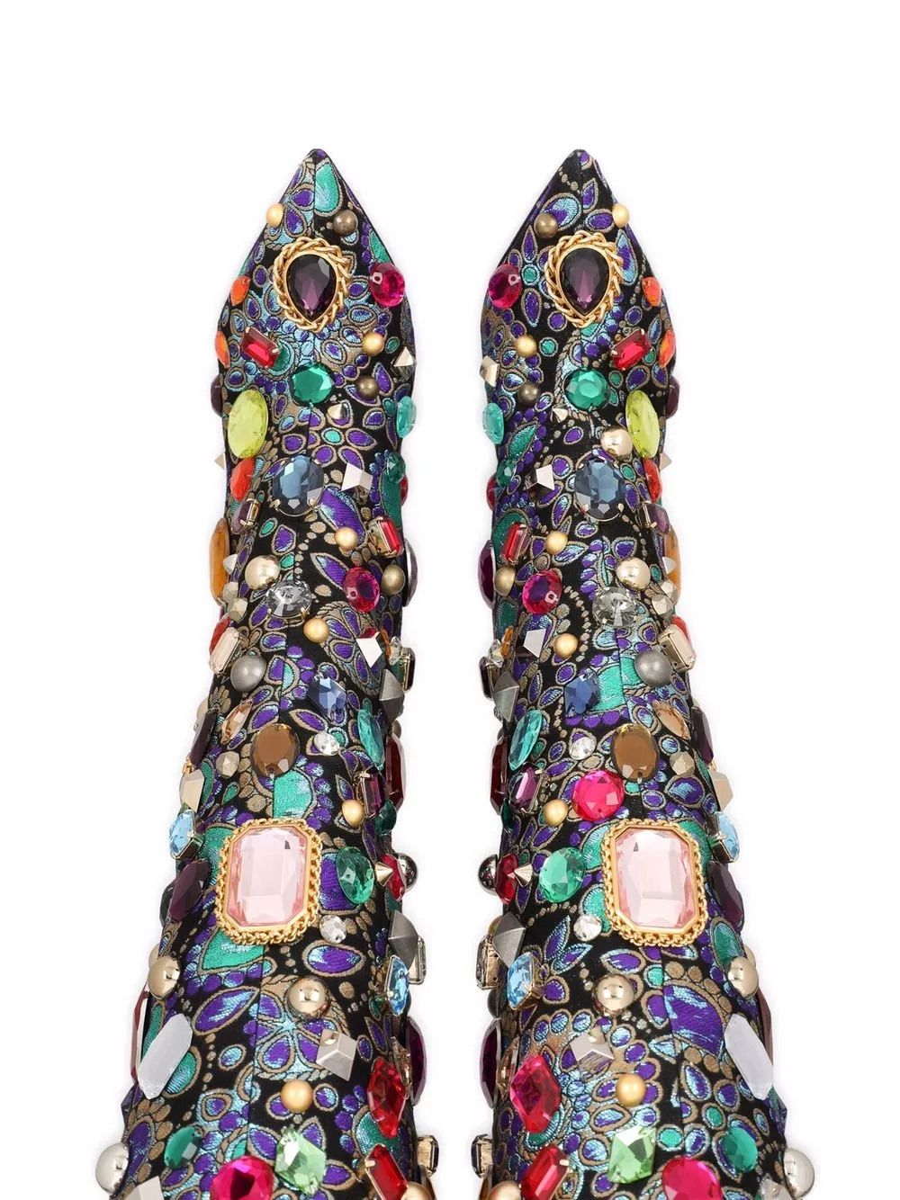 Dolce & Gabbana Knielaarzen met geborduurd jacquard Zwart