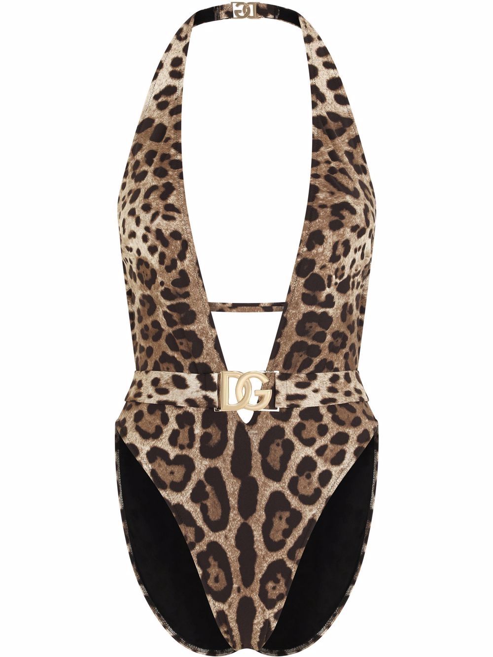 Dolce & Gabbana leopard-print belted swimsuit Women