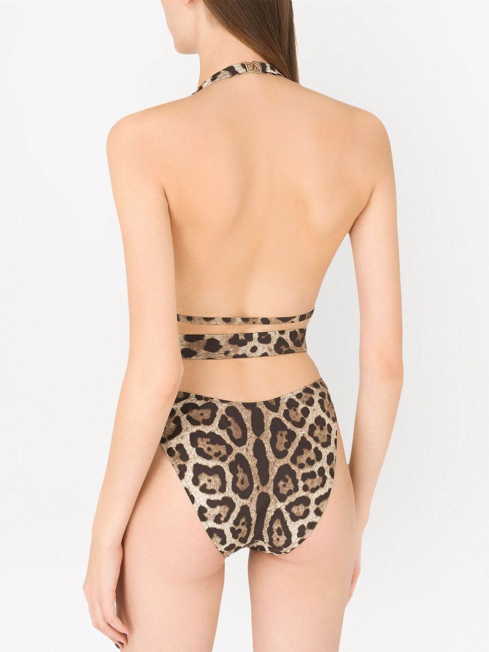 Dolce & Gabbana leopard-print belted swimsuit Women