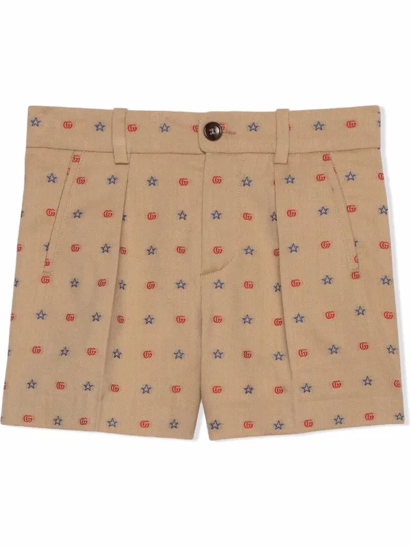 Gucci Kids Double G stars twill shorts 