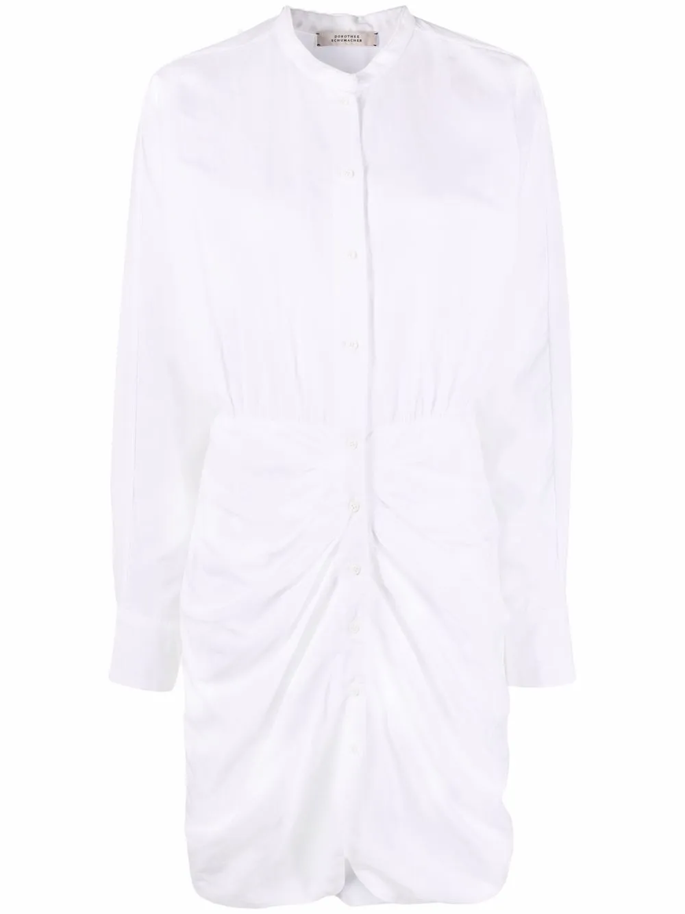 

Dorothee Schumacher vestido camisero con detalle fruncido - Blanco