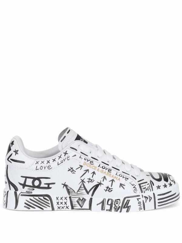 Ved lov afstand fælde Dolce & Gabbana graphic-print lace-up Sneakers - Farfetch