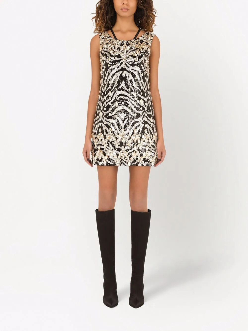  Dolce & Gabbana Kristallverziertes Kleid   Nude 