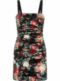 Dolce & Gabbana sequinned floral motif mini dress - Black