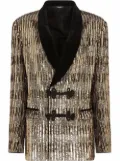 Dolce & Gabbana toggle-fastening sequin-embellished jacket - Neutrals