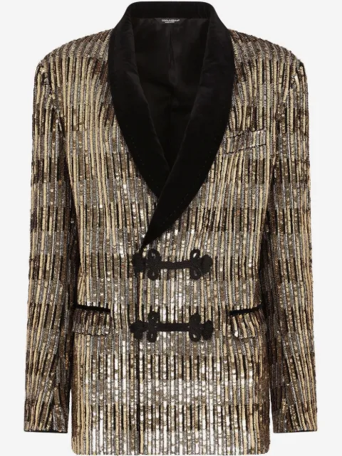 Dolce & Gabbana toggle-fastening sequin-embellished jacket