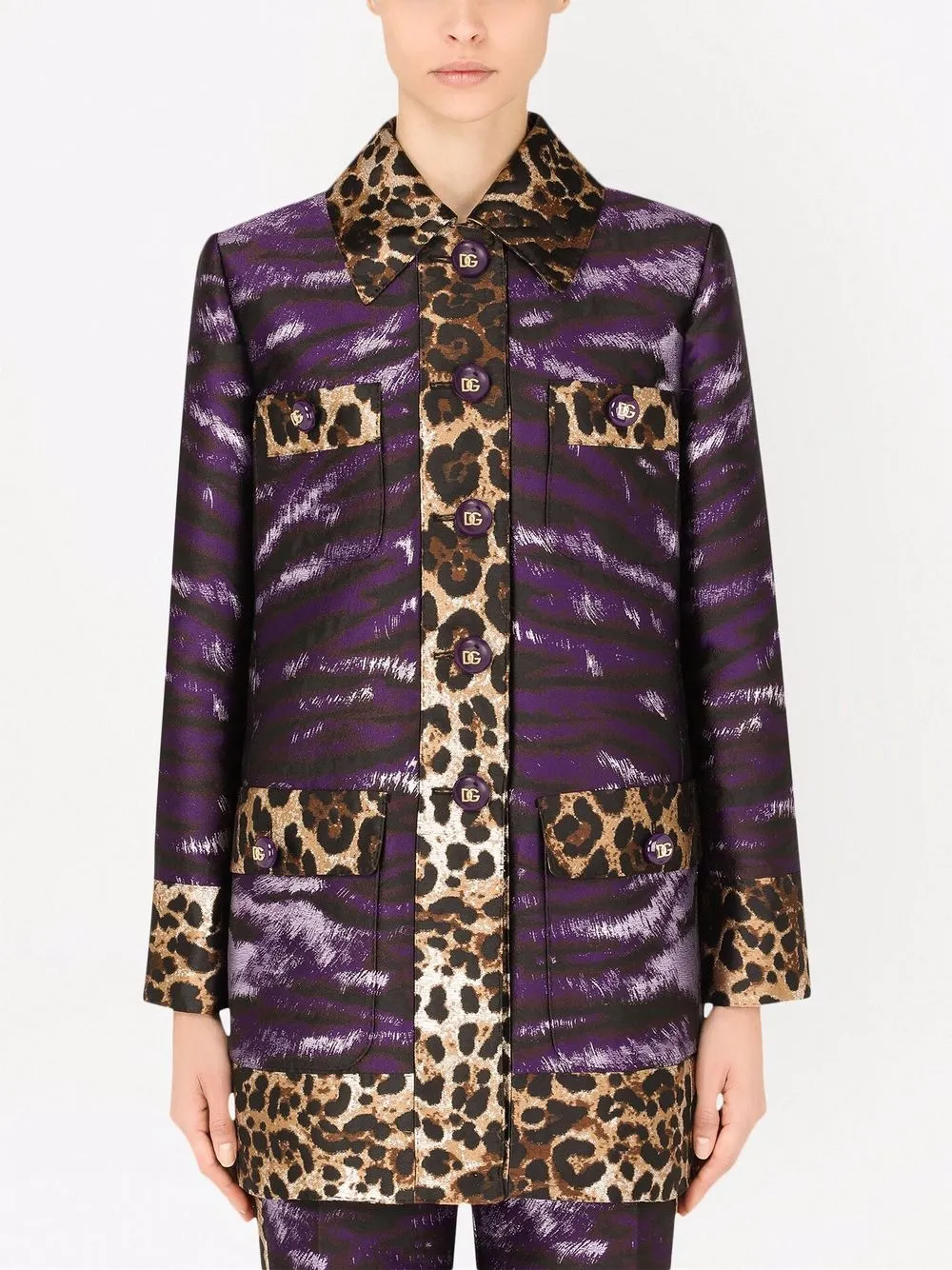 Dolce & Gabbana animal-print single-breasted jacket