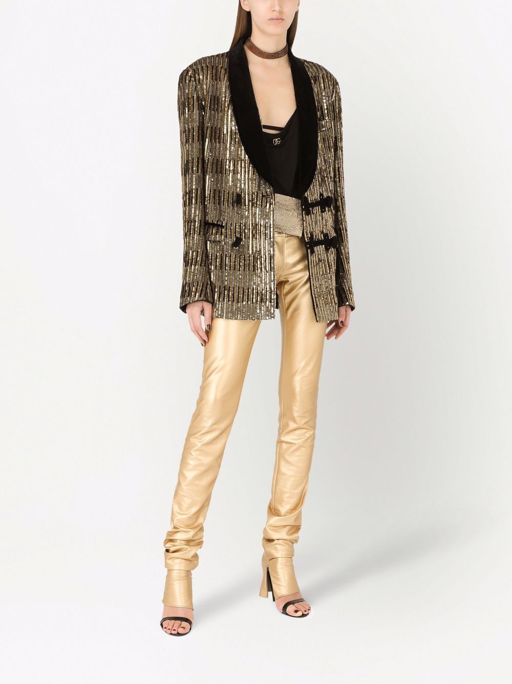 Dolce & Gabbana Metallic legging - Goud