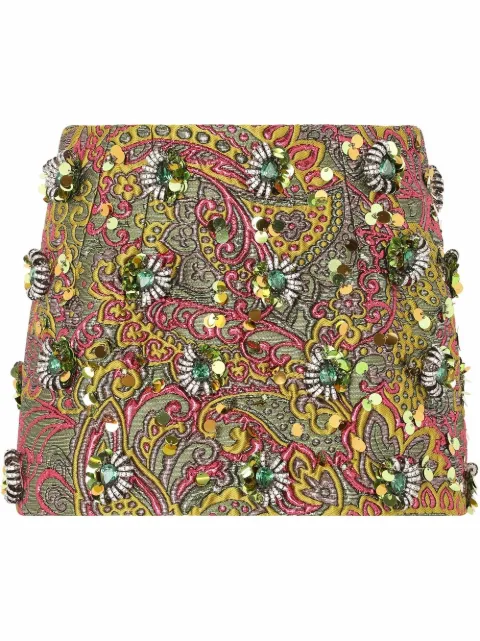 Dolce & Gabbana embellished jacquard miniskirt