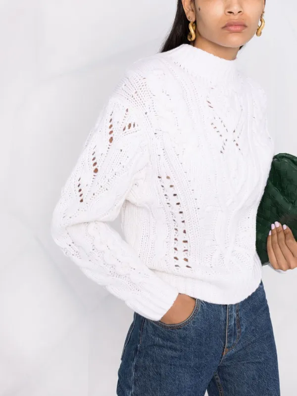 cable mock neck merino wool blend sweater vince