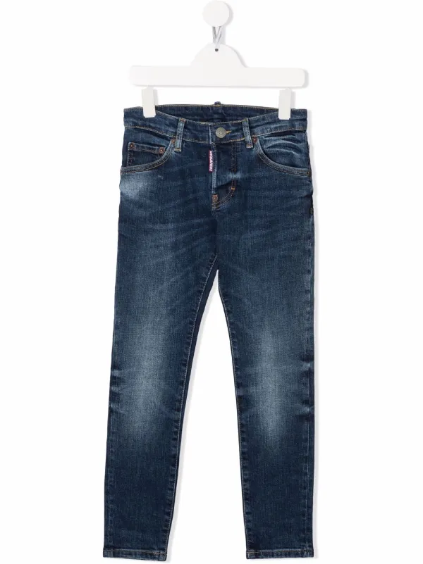 Farfetch Bambina Abbigliamento Pantaloni e jeans Pantaloni Leggings & Treggings Blu Jeans skinny a vita media 