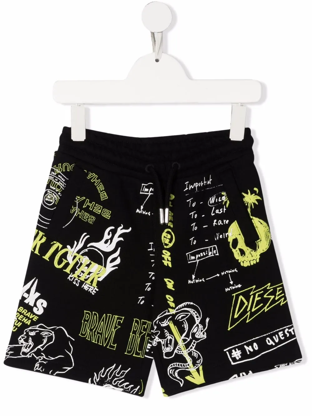 

Diesel Kids shorts con estampado gráfico - Negro