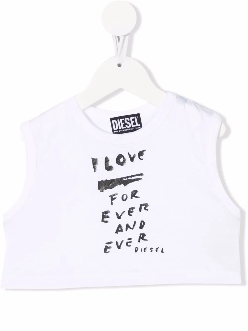 

Diesel Kids top sin mangas I Love Forever - Blanco