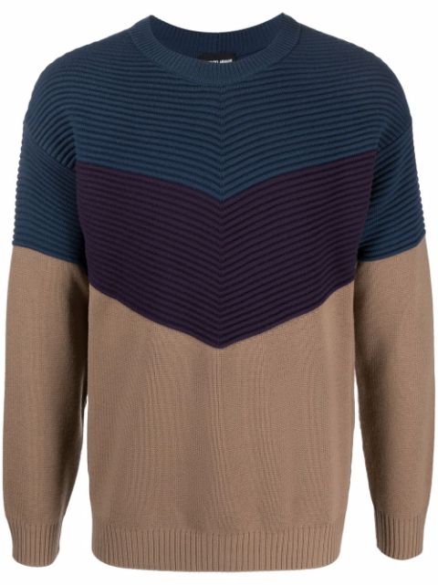 Giorgio Armani colour-block wool jumper Men