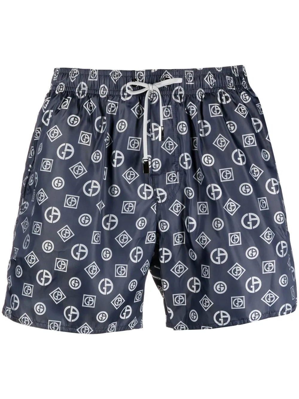 

Giorgio Armani shorts de playa con logo estampado - Azul