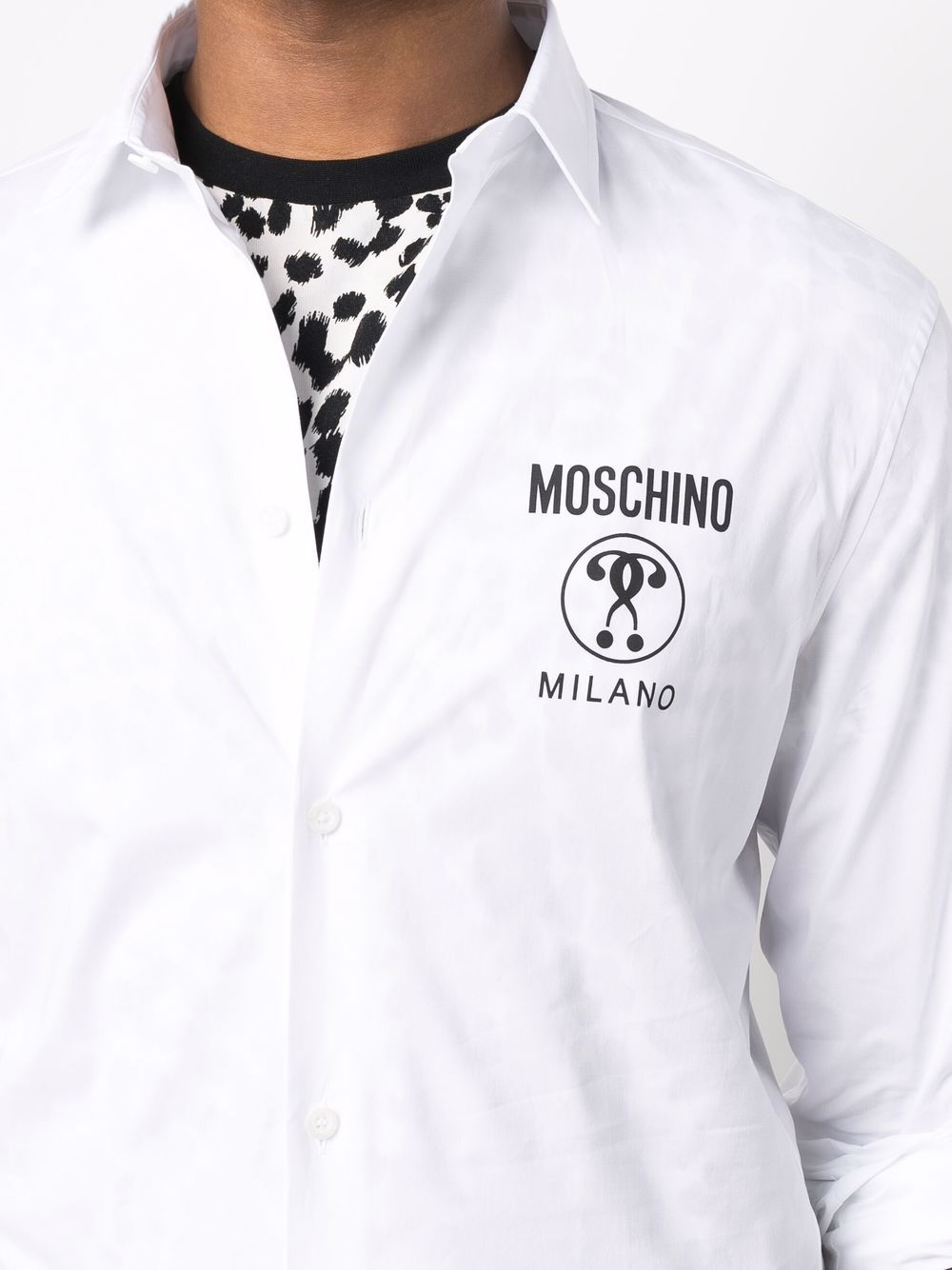 фото Moschino рубашка с нашивкой-логотипом
