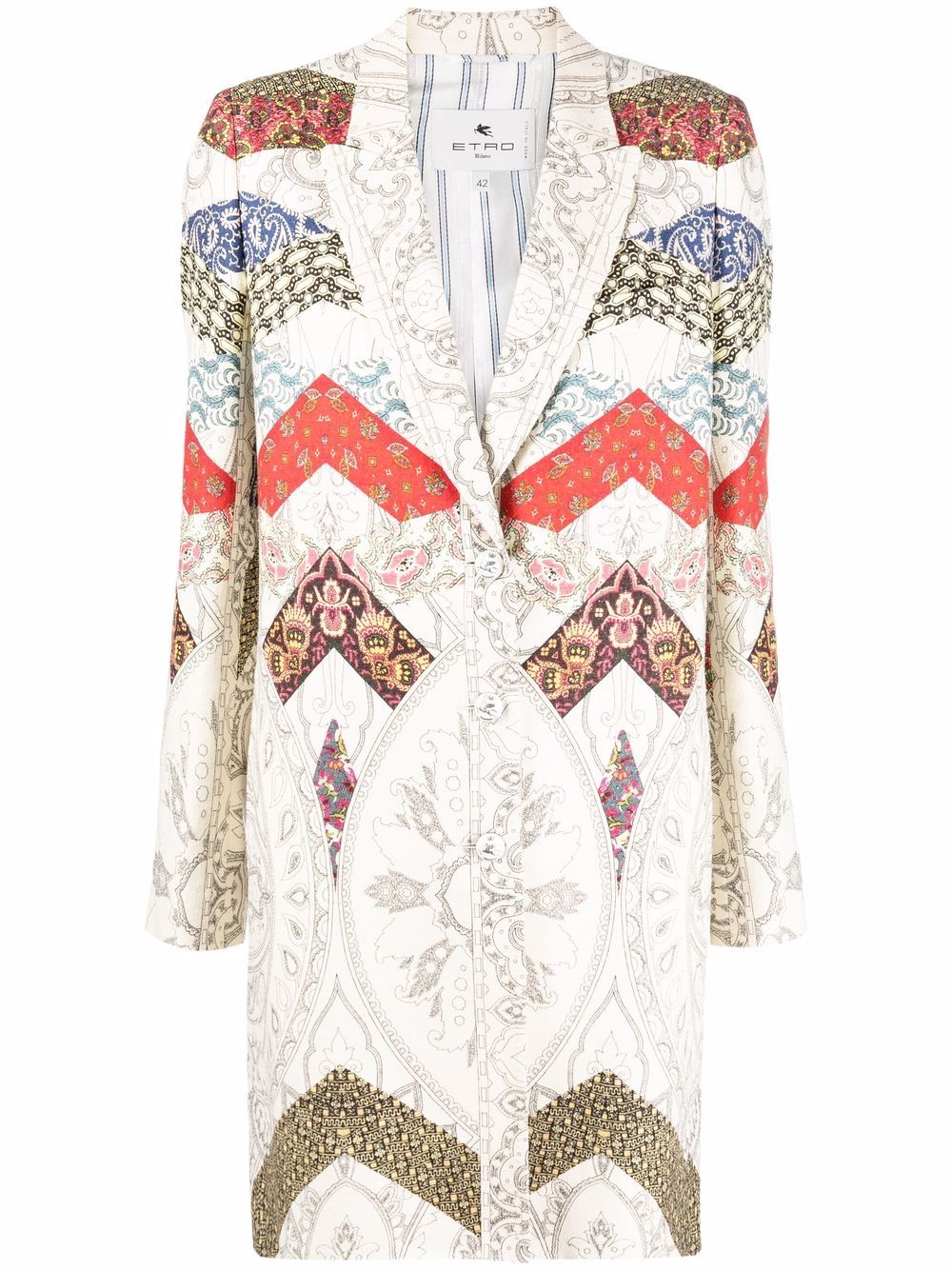 

ETRO patchwork paisley-print coat - Neutrals