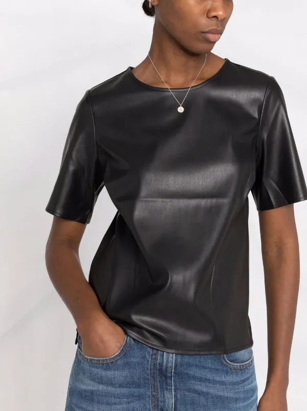 Calvin Klein faux-leather short-sleeve 