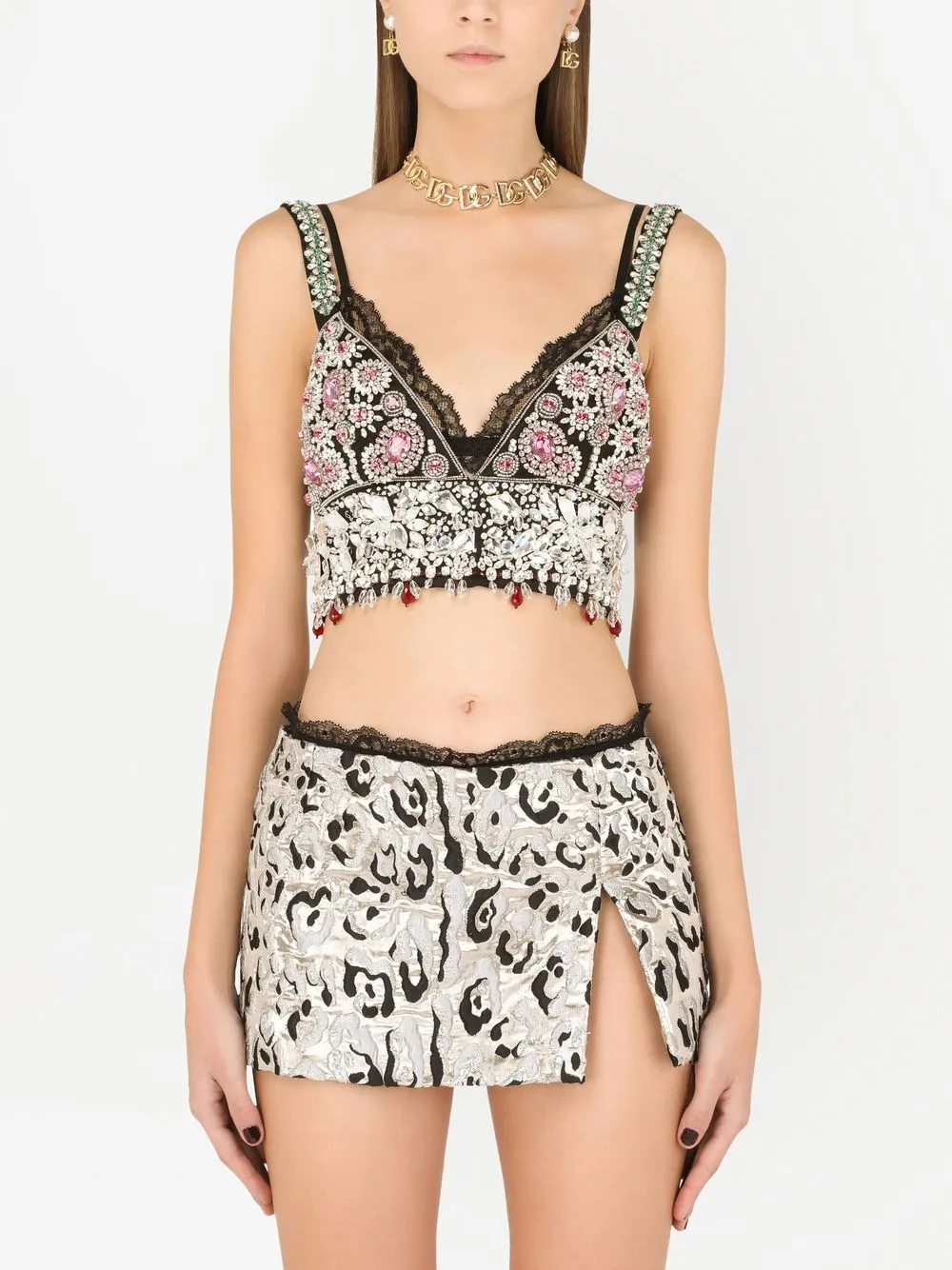 Dolce & Gabbana Verfraaide bralette Zwart