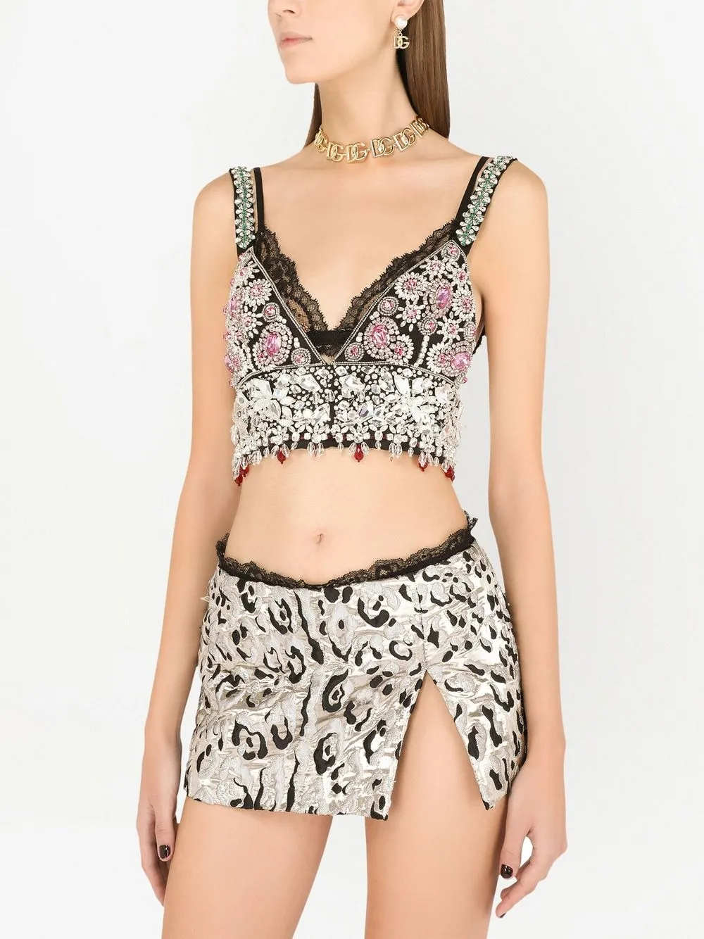 Dolce & Gabbana Verfraaide bralette Zwart