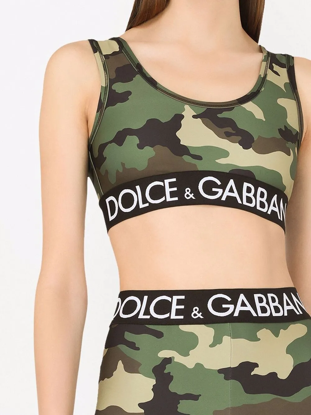 刺激的◇Camouflage Print スウェットシャツ◇Dolce & Gabbana Dolce & Gabbana camouflage-print Cropped Top | Green | FARFETCH