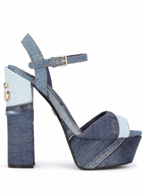 Dolce & Gabbana 145mm patchwork-denim platform sandals Women