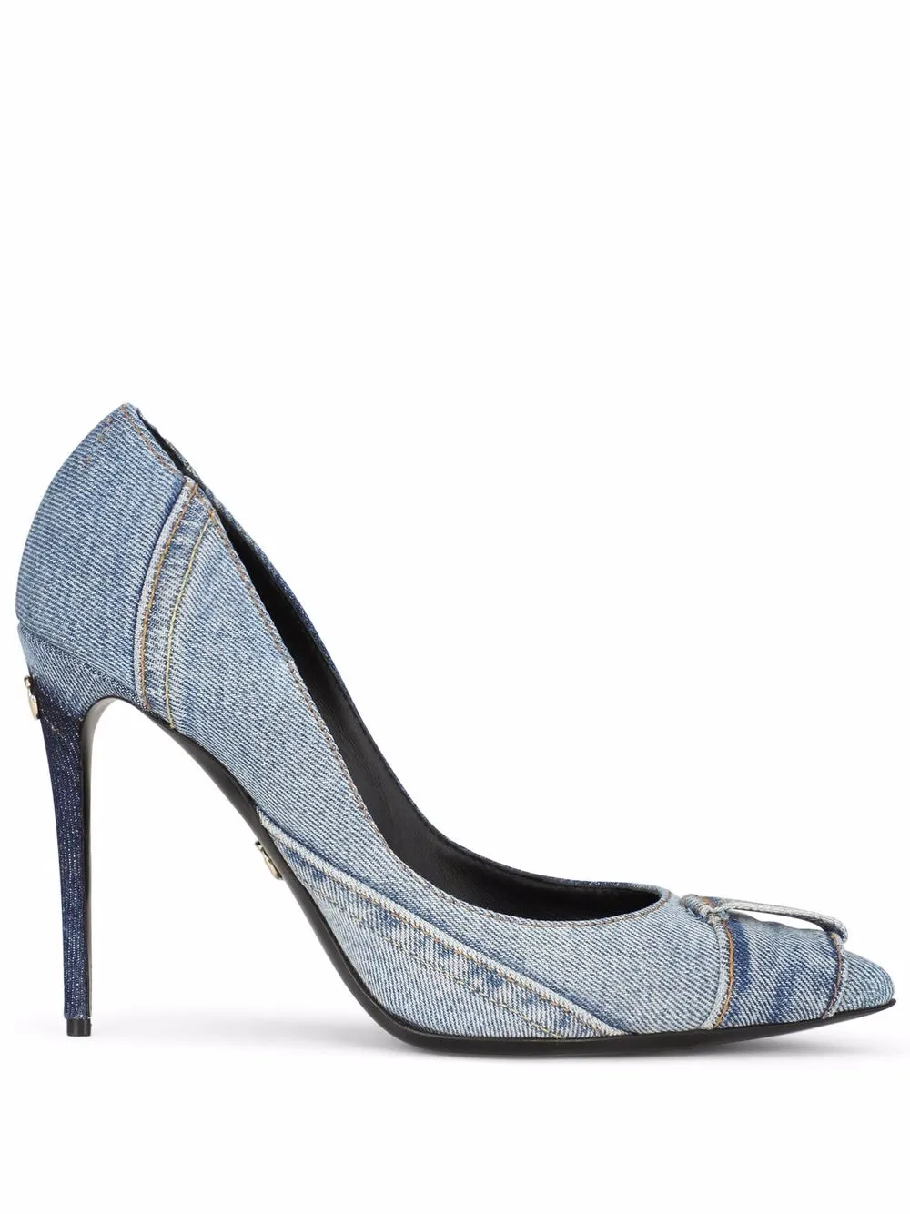 

Dolce & Gabbana logo-plaque pointed-toe pumps - Blue