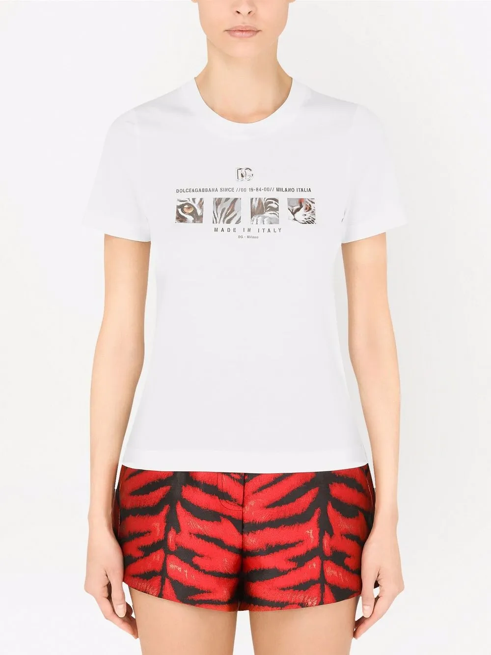 Dolce & Gabbana Tiger logo-print T-shirt | White | FARFETCH