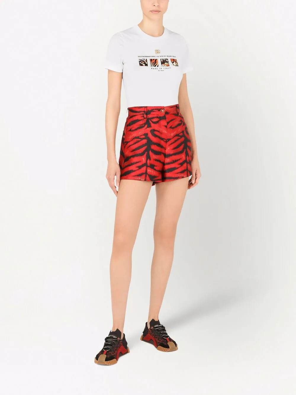 Dolce & Gabbana T-shirt met tijgerprint - Wit