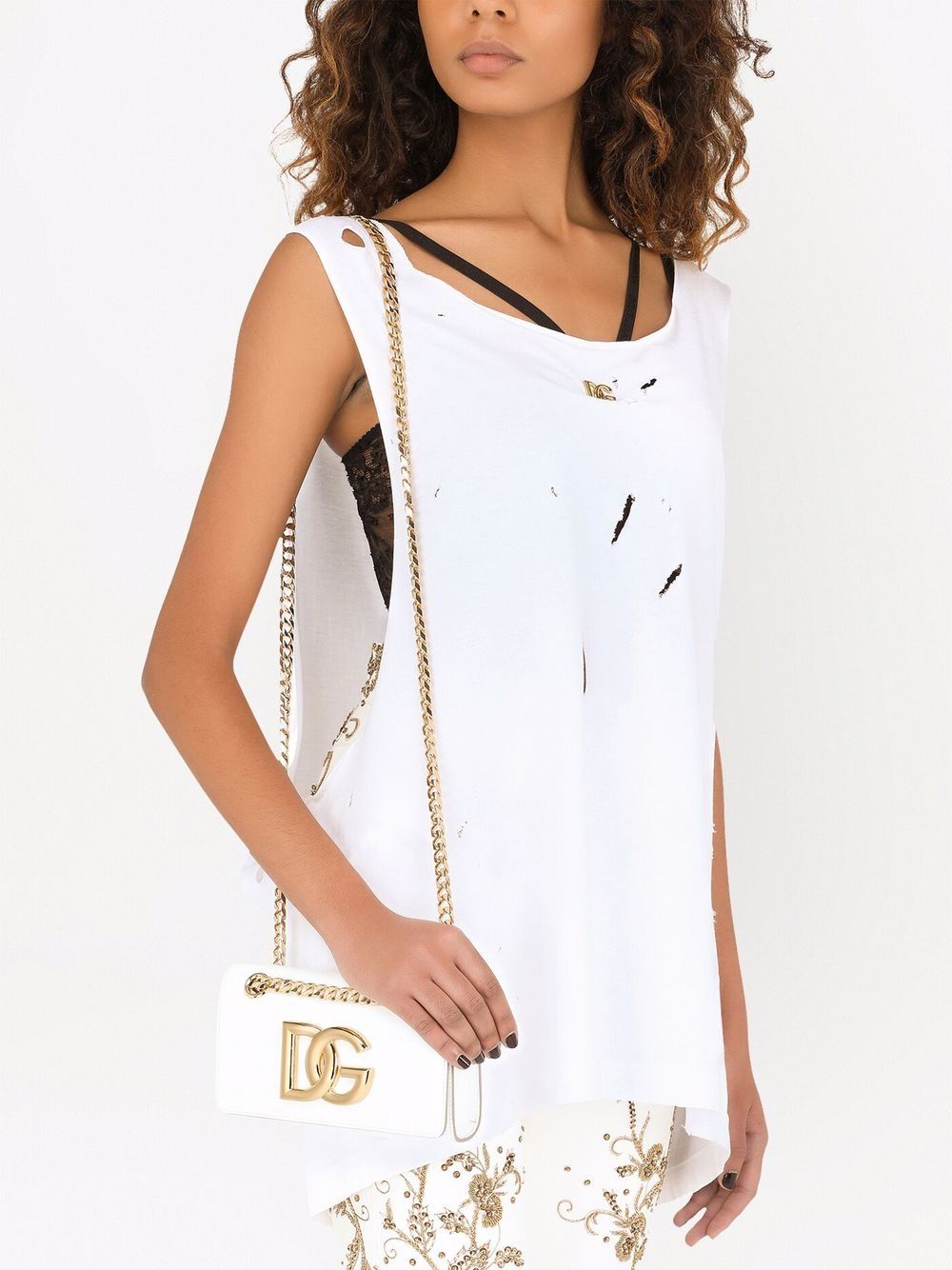 Dolce & Gabbana Crossbodytas met logoplakkaat - Wit