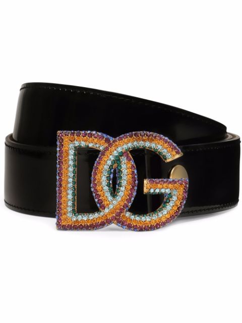 Dolce & Gabbana DG-logo patent leather belt Women